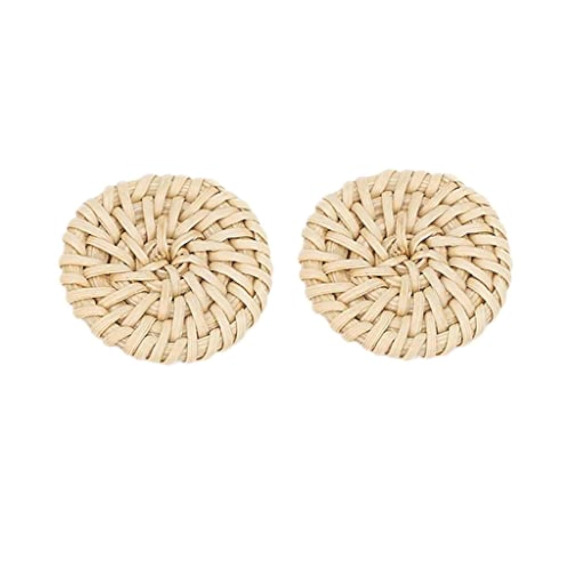 9x3 Shapes Rattan Earring DIY Round